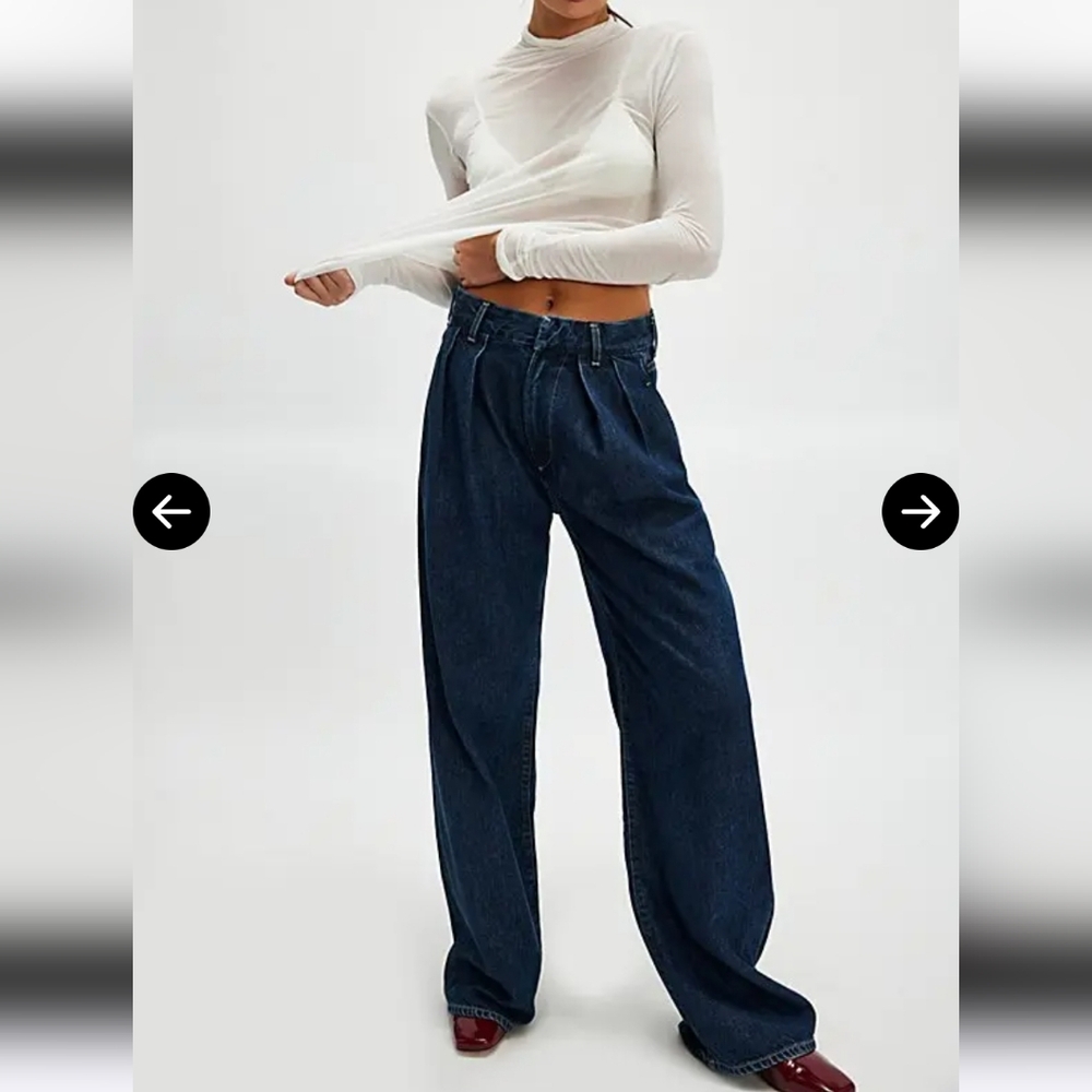 Citizens Of Humanity Petra Pleated Trouser Wide Leg Jean In Eden - Picture 5 of 16